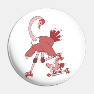 Ostrich roller derby Pin