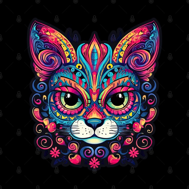 Sunburst Sugar Skull Cat by DanielLiamGill