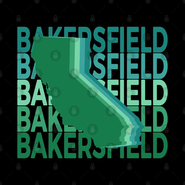 Bakersfield California Green Repeat by easytees