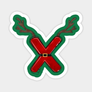 Letter X - Christmas Letter Magnet