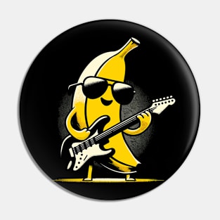 Banana Guitar Rock Music Concert Band Novelty Funny Banana Pin