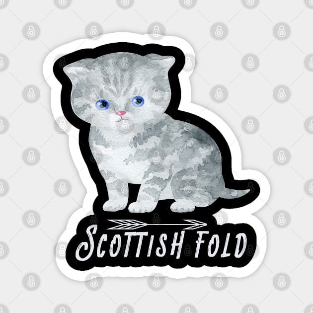 Scottish Fold Cat Magnet by artsytee