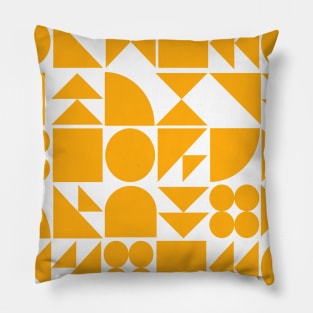 Geometric Puzzle in Yellow Pillow