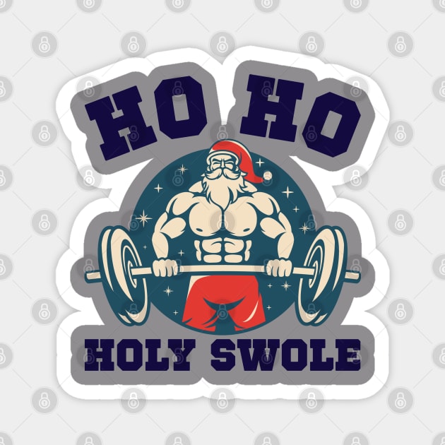 Swolen Gym Santa Clause, funny pumping iron, Magnet by RepYourLook