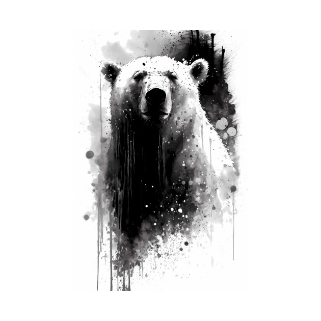 Ink Polar Bear Portrait by TortillaChief