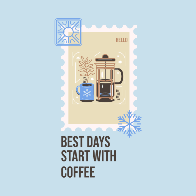 Coffee Lover Coffee Cup Winter time Holidays Christmas Stamp by Tip Top Tee's