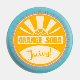 Orange Soda Bottle Cap Pin