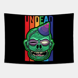 Rainbow Undead Zombie Party | Colorful Halloween Tapestry