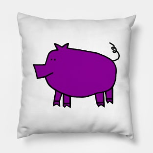 Cute Purple Pig Pillow