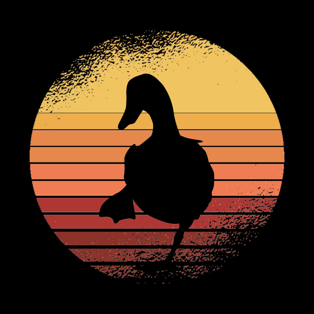 Duck Retro Vintage Sunset Distressed by Little Duck Designs