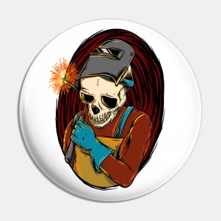 Welder Skull Art Pin