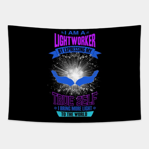 I am Lightworker -White Tapestry by clothed_in_kindness