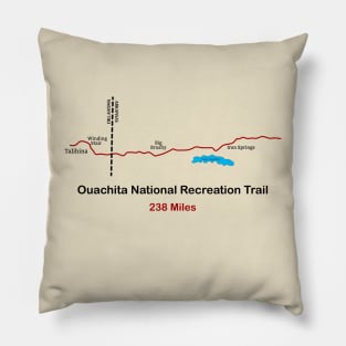 Ouachita National Recreation Trail Route Map Pillow