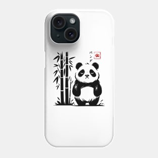 Minimalist Panda Ink Japanese Streetwear Novelty Funny Panda Phone Case