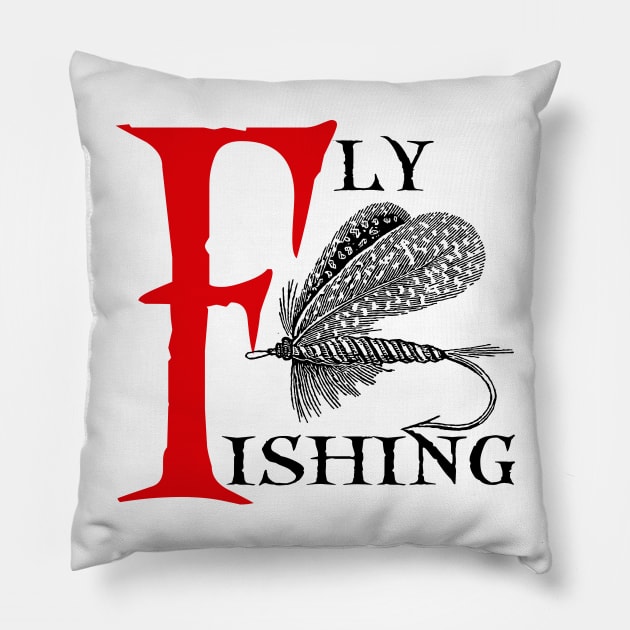 Fly Fishing Lure Pillow by TNMGRAPHICS