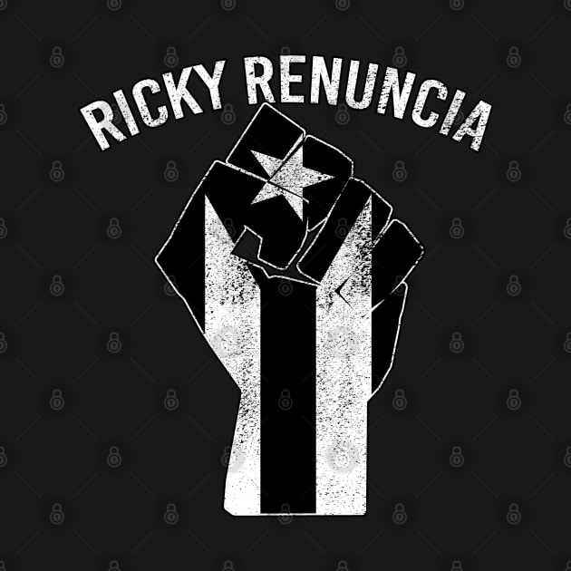 Ricky Renuncia Bandera Negra Puerto Rico Flag Fist by McNutt