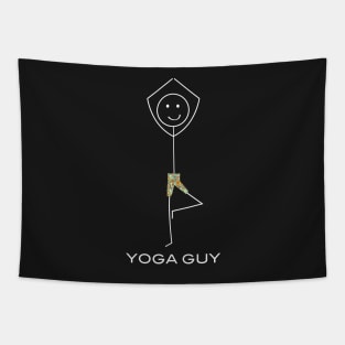 Funny Mens Yoga Guy Tapestry