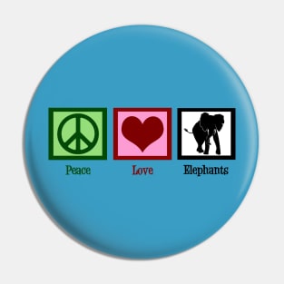 Peace Love Elephants Pin