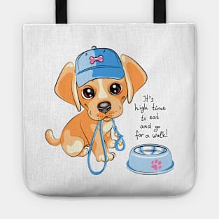 Cute little pale puppy Labrador Retriever Tote