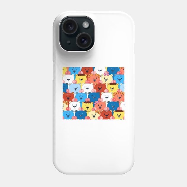 Cute bear seamless Phone Case by timegraf