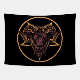 Satan, pentagram, baphomet, goat , devil, baphomet illustration Tapestry