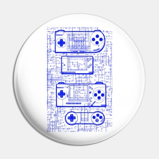 Blue Handheld Gaming Controller Da Vinci Blueprint Pin