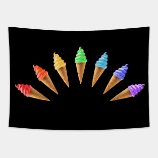 Rainbow of Ice Cream Cones Tapestry