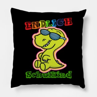 Schulstart Dino Endlich Schulkind 1. Klasse T shirt Pillow