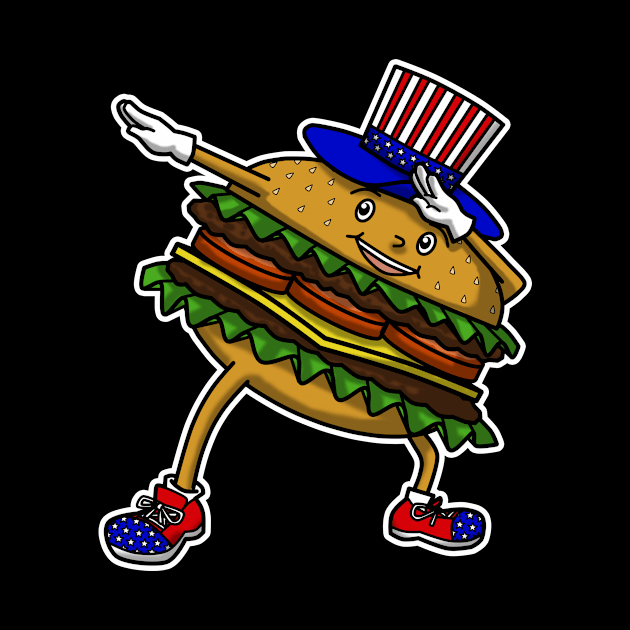 Dabbing Burger Independence Day by LetsBeginDesigns