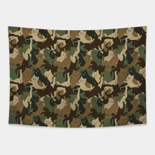 Camouflage Cat Army by Tobe Fonseca Tapestry