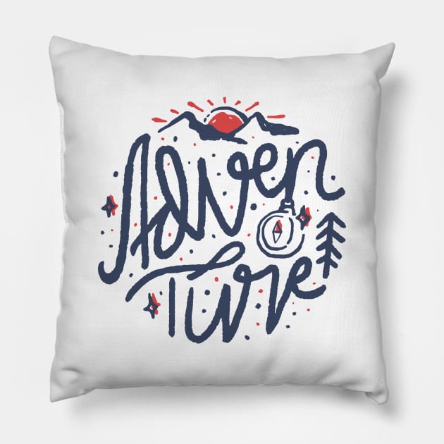 Adventure Typo Pillow by quilimo