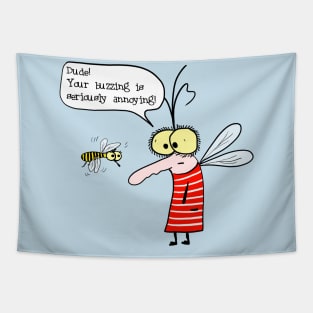 Bee buzzing vs mosquito Tapestry