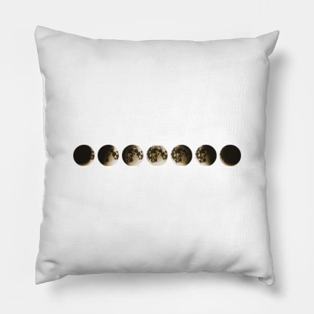 Moon Phases - Cool Astrology Gift For Men & Women Pillow by Art Like Wow Designs