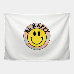 Be Happy Smiley Face Tapestry
