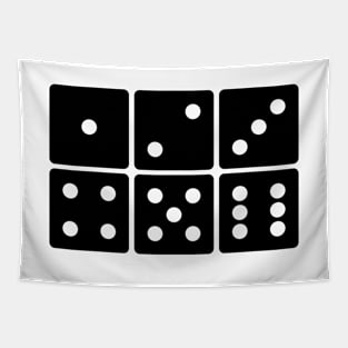 Six-Sided Die All Views (Black) Tapestry