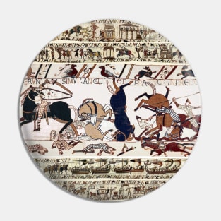 THE BAYEUX TAPESTRY,WAR HORSES AND NORMAN KNIGHTS COMBATTING HORSEBACK Pin