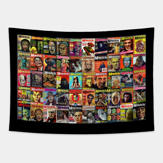 Famous Monsters Collage #1 Tapestry by Starbase79