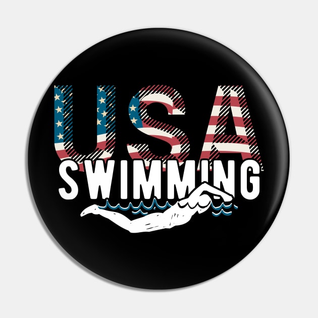 USA Swimming Team American Flag Sport Support Athlete Tokyo Pin by andreperez87