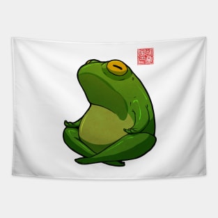 Yoga Frog Cross Legged Pose Tapestry