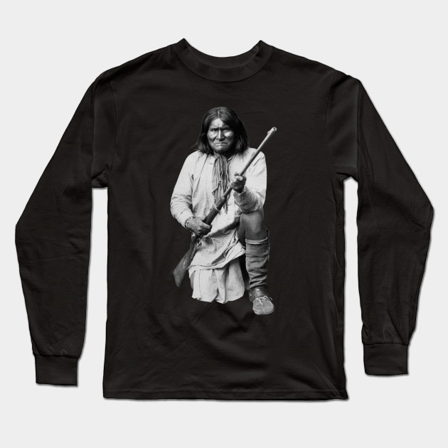 Geronimo Kneeling With Rifle - American - Sleeve | TeePublic