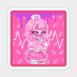 Pink Virus Nurse Magnet