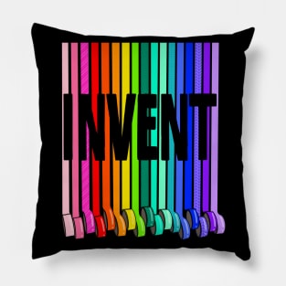 Invent with Tape in Rainbow Color Pillow