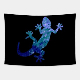 Deep Blue Mosaic Lizard Tapestry