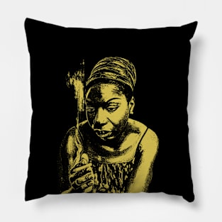 YELLOW Nina Simone Pillow