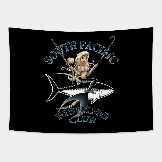 South Pacific Fishing Club Tapestry by pepekauai