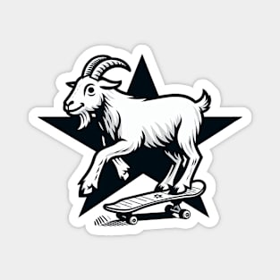 Skateboarding Goat Magnet