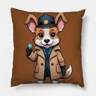 Detective Corgi Pillow