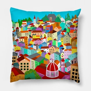 Corfu Town Greece Landscape Pillow