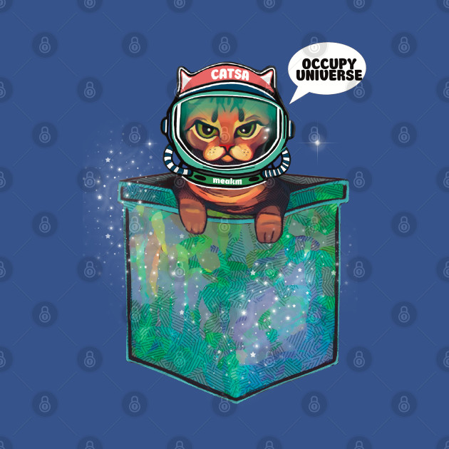 Disover Grumpy bengal cat in pocket occupy universe - Space - T-Shirt