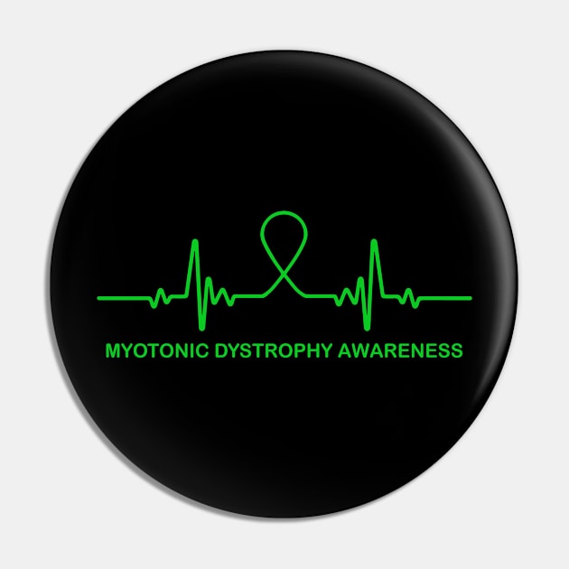 Myotonic Dystrophy Awareness Heartbeat - In This Family We Fight Together Pin by BoongMie